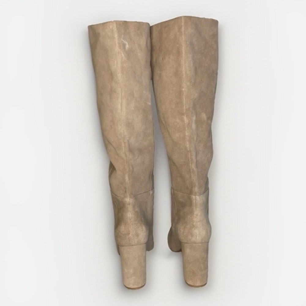 Knee Boots Leather Tan Chinese Laundry Tall Suede Boots Heeled 9.5 M Brown - Picture 6 of 11